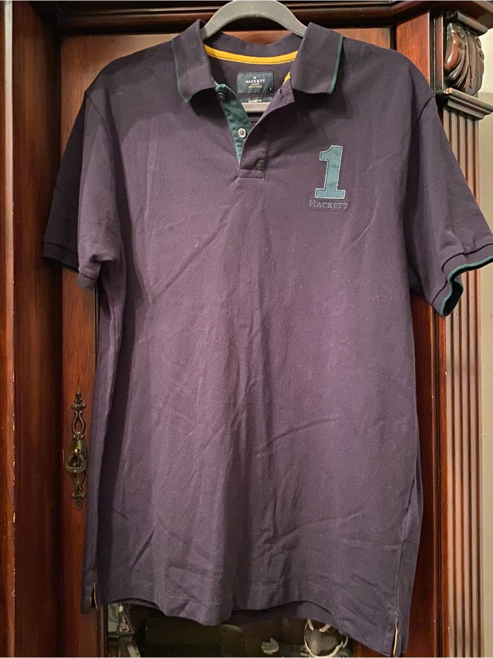Hackett London Men’s Rugby Polo Shirt sz L Classic Preppy Streetwear Blue Green